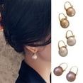 thumbnail image 1 of Cheers.US 1 Pair Women Earrings Faux Exquisite Imitation Pearl Dangle Drop Earrings Studs Earrings for Outdoor, 1 of 8