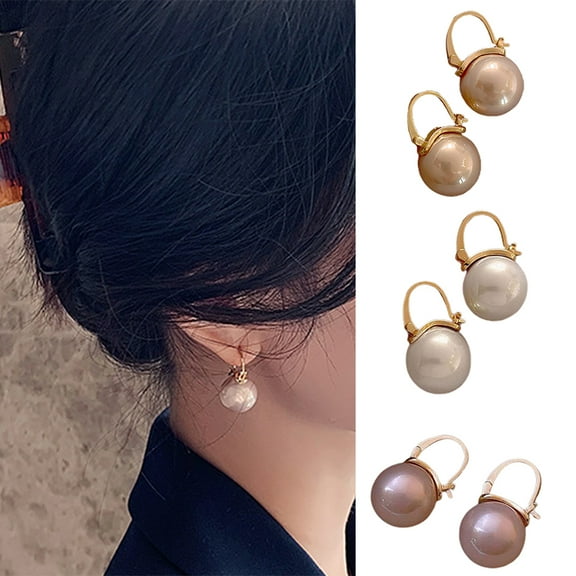 Cheers.US 1 Pair Women Earrings Faux Exquisite Imitation Pearl Dangle Drop Earrings Studs Earrings for Outdoor