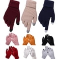 thumbnail interactive-video image 1 of Men's & Women's Knit Touchscreen Gloves – Thermal, Stretchy, One Size – Black 1 of 4