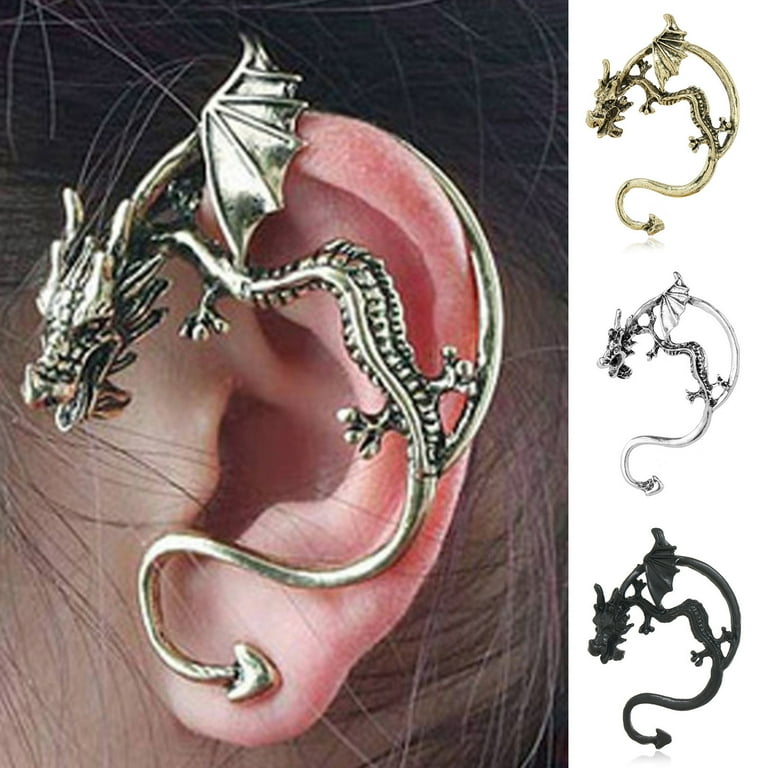 Cheers US 1 Pc Vintage Punk Earrings Dragon Ear Cuff Retro Snake