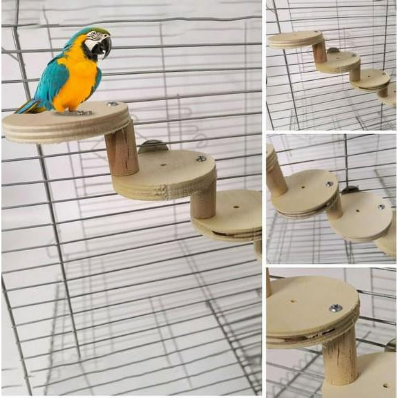 Cheers.US 1 Set Hamster Ladder High Stability Detachable Solid Climbing Stairs Birds Parrot Exercise Perches Stand,Solid, Compact for Small Animal to Use for Exercise