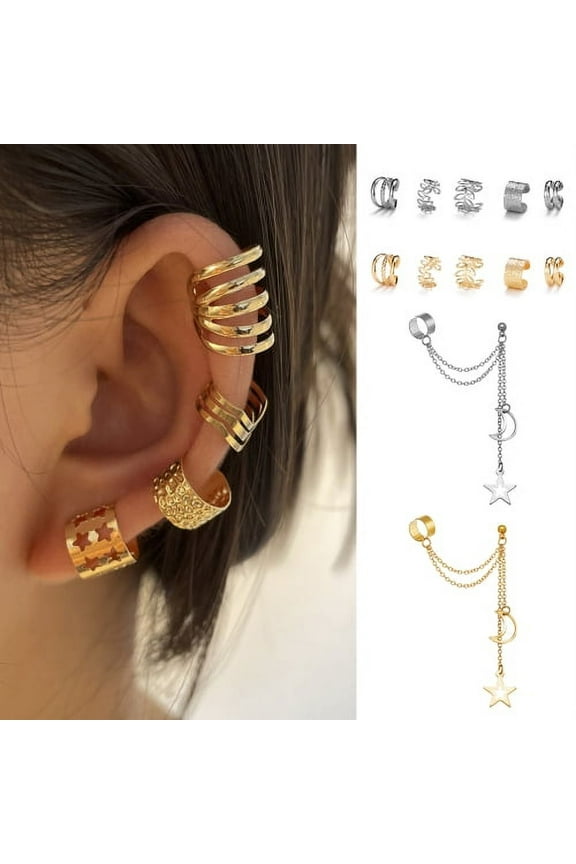 1 Set Hoop Earring Ear Cuff Earrings Non-Piercing Cartilage Cuff Earrings Cuffs Earrings for Women for Daily Wear