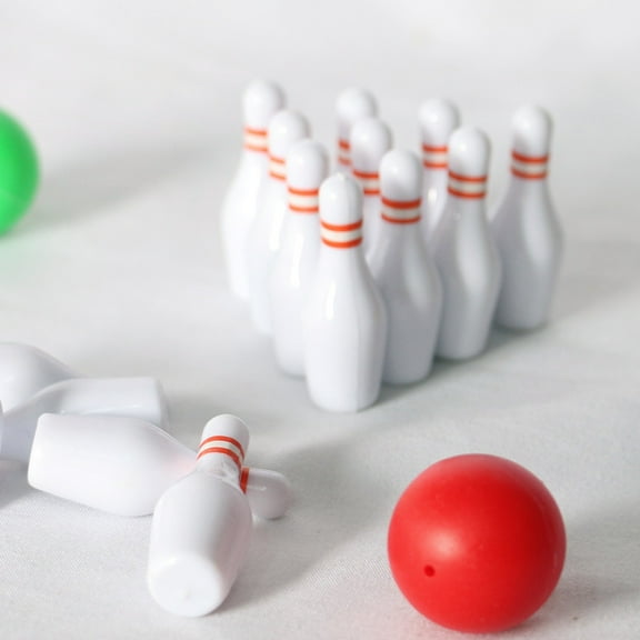 Cheers.US 1 Set Mini Bowling Toy Scene Simulation Bowling Games Set Toddler Bowling Model Toy DIY Accessories