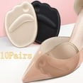 thumbnail image 1 of Cheers.US 10 Pairs Forefoot Pads Non-Slip Breathable Anti-Wear High Heel Shoes Sponge Insole Foot Care, 1 of 9