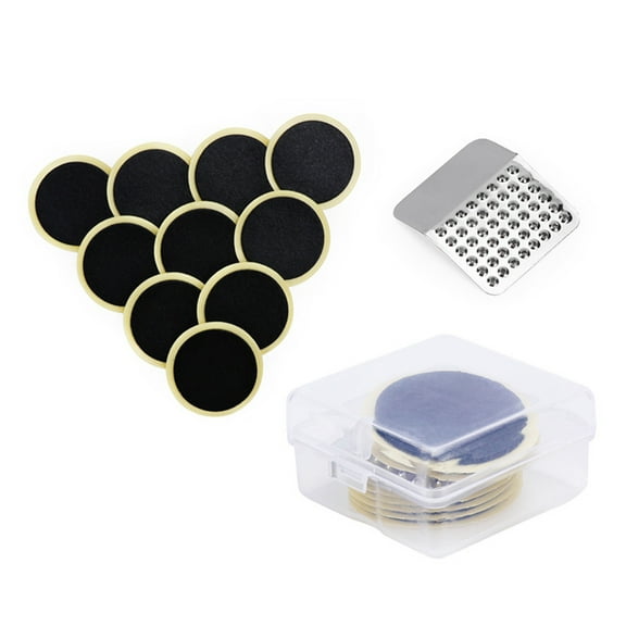 Cheers.US 10 Pcs Glue-free Tire Patch Portable Bike Tyre Repair Case Tool Kit Portable Storage Box Also for Motorcycle BMX