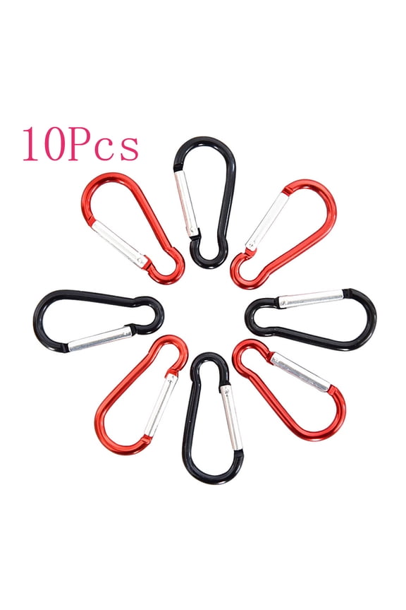 10 Pcs Spring Snap Hooks Carabiner Aluminum Alloy Heavy Duty Carabiner Clips Assorted Sizes for Camping Fishing Hiking Traveling Backpack Keychain