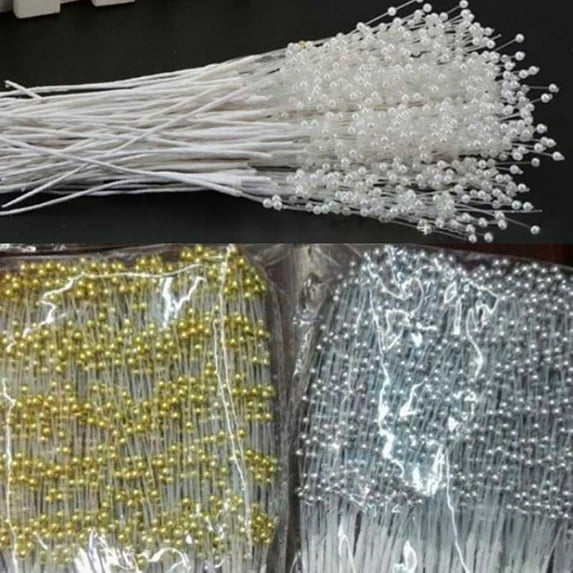 Cheers.US 10 Stems String Pearls Sticks Bridal Wedding Pearl Bouquet Party Decor