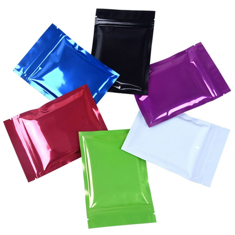 Cheers US 100Pcs 7x10cm Self Sealing Bags Double Side Mylar Foil Zip Lock  Pouch Smell Proof Food Sample Packing Long Term Storage Party Bags for  Candy Tea Coffee 