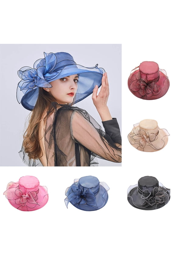 Kentcky Derby Hats for Women Organza Church Floppy Hat Tea Party Fascinators