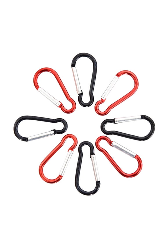 10Pcs Aluminum Spring Snap Hook Carabiner D Ring Carabiner Clip Camping Accessories Fishing Hiking Traveling and Keychain