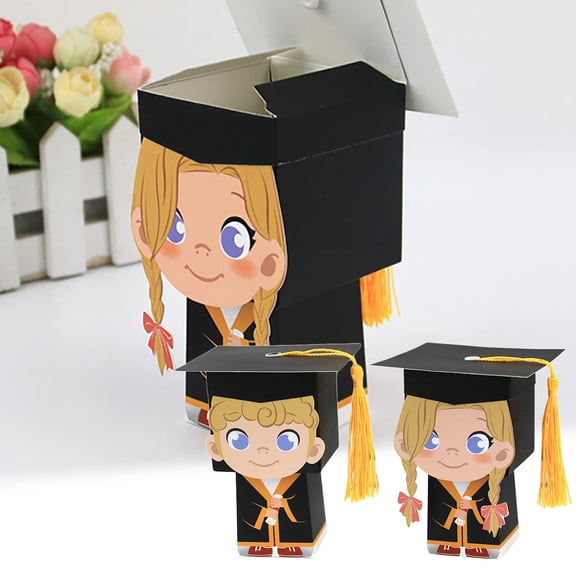 Cheers US 10Pcs Graduation Decorations Graduation Gift Box Graduation Candy Boxes Chocolate Box DIY Grad Cap Box for Graduation Gift Graduation Party Favors Decor Party Supplies