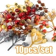 thumbnail image 1 of Cheers.US 10Pcs/Set Autumn Red Berry Twig Stem,Artificial Orange Berry Picks for Fall Decor, Christmas Tree Decorations, Crafts, Wedding, Holiday Home Decoration, 1 of 7