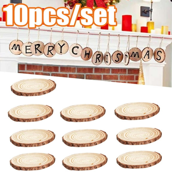 Cheers.US 10Pcs/Set Wood Slices 1.18-2.76 Inches Craft Wood kit Unfinished Predrilled Tree Slices with Hole Wooden Circles Great for Arts and Crafts Christmas Ornaments DIY Crafts