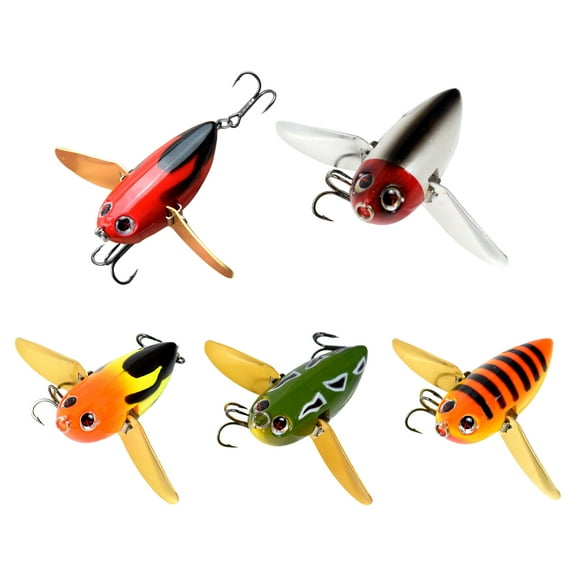 Cheers.US 12.5g 5.8cm Bee Bait Solid Treble Hook Hard Artificial Lures Bumble Bug Topwater Crankbait Fishing Lure Lure Accessories for Outdoor