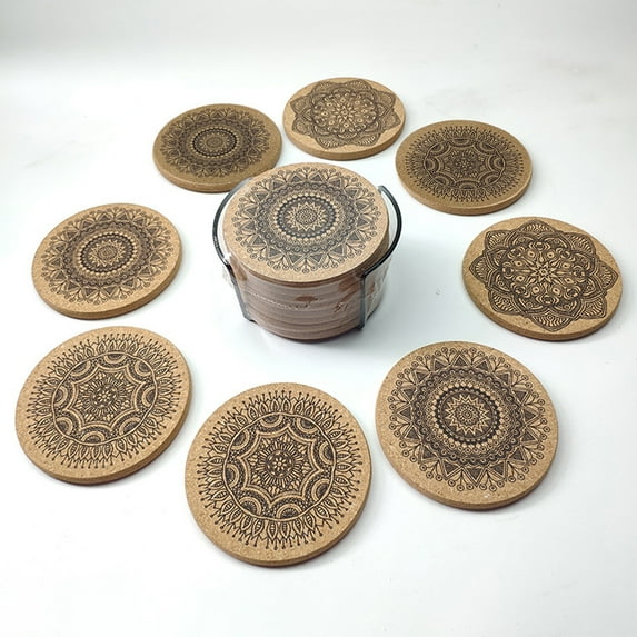 Cheers.US 12PCS Tea Coasters Set- Gifts Multipurpose Wooden Drink Coaster for Cups Mugs Coffee Beer Cans Bar Tumblers-for Home Office Table- Dinner Decor