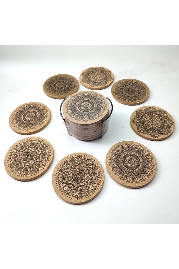 12PCS Tea Coasters Set- Gifts Multipurpose Wooden Drink Coaster for Cups Mugs Coffee Beer Cans Bar Tumblers-for Home Office Table- Dinner Decor