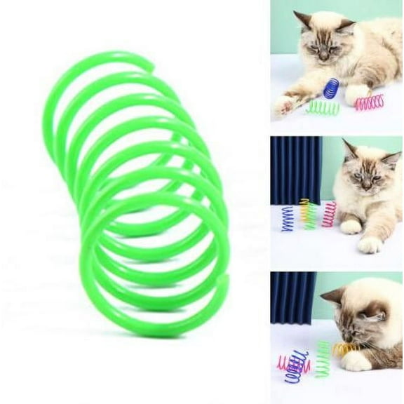 Cheers.US 12Pcs Cat Spiral Spring Interactive Bite Resistant Training Cat Coil Spiral Springs No Deformation, Fade-less, Flexibility Durable to Use for Pet Swatting