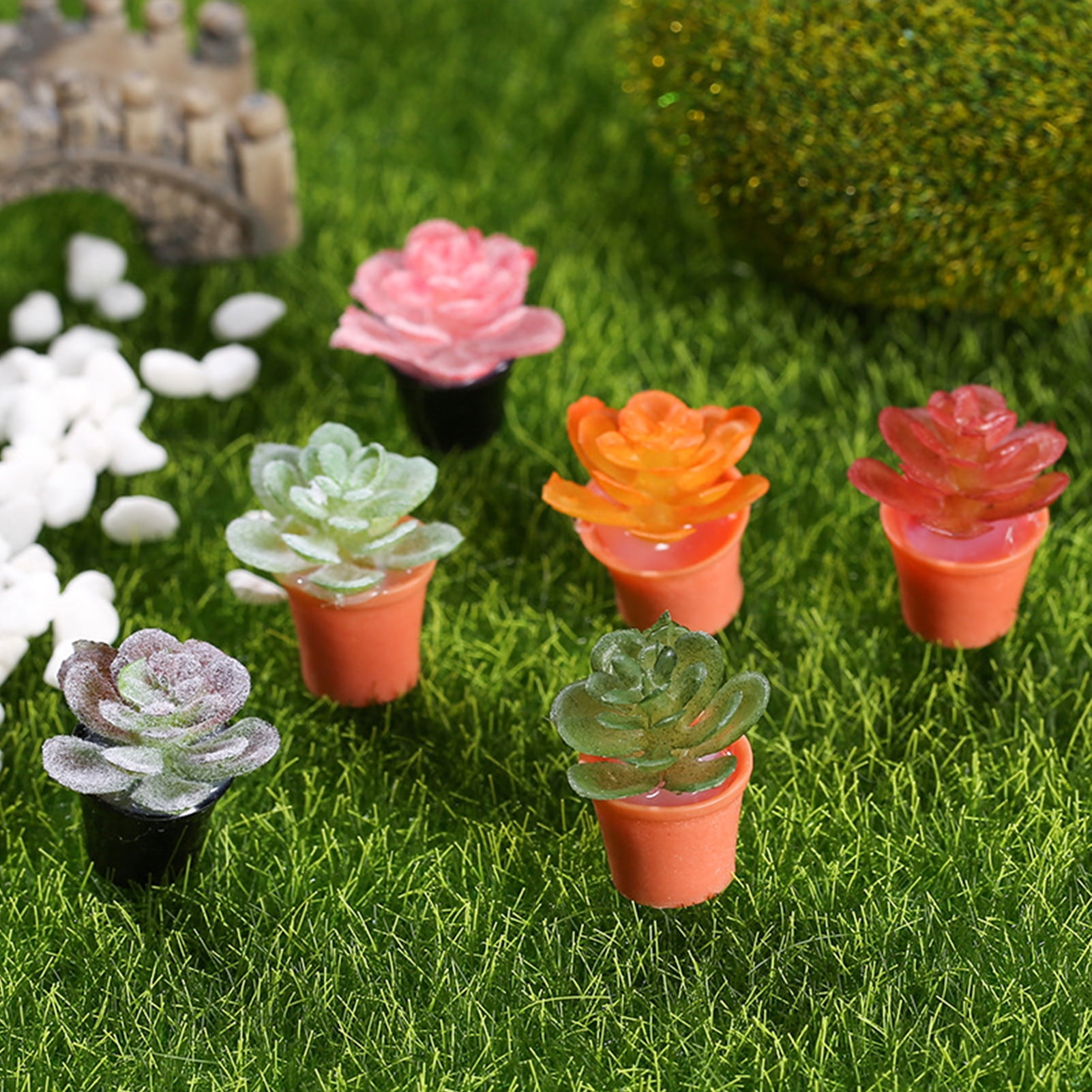 Mini Fake Succulent Plant Artificial Office Desk Garden Plastic Flower Decor Mini Fake Succulent Plant Artificial Office Desk Garden Plastic Flower Decor