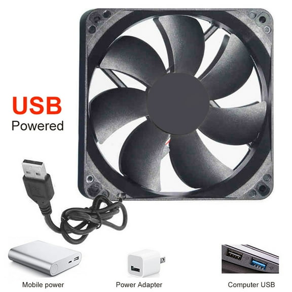 Cheers.US 12cm 1200RPM 5V USB Computer Cooling Fan, Ventilator Fan Compatible for Router Receiver Desk Computer Cabinet Silent Quiet Cooler