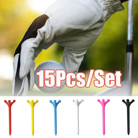 Cheers.US 15Pcs/Set Golf Tees Professional Multiple Color Stable Less Resistance Golf Plastic Tees for Clubs