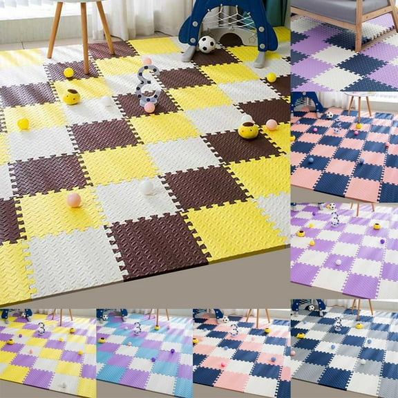 Cheers.US 16Pcs Foam Mat Floor Tiles, Interlocking EVA Foam Padding Soft Flooring for Exercising, Yoga, Camping, Kids, Babies, Playroom