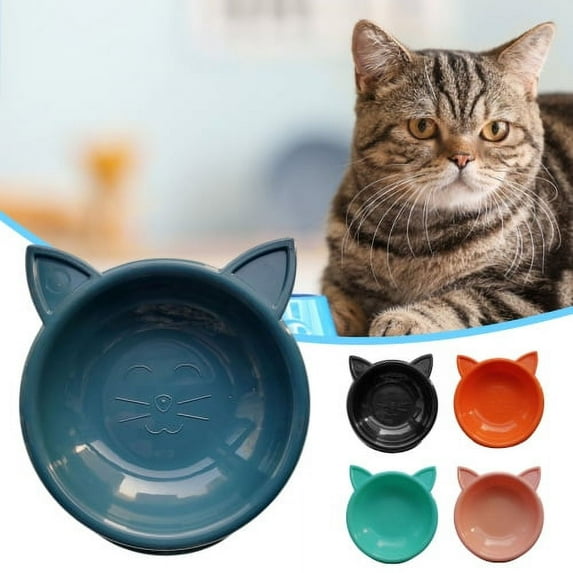 Cheers.US 2 PCS Pet Food Bowl Cat Face Shape Large Capacity Feeding Dish Cat Bowl Pet Water Drinking Feeder, Easy Cleaning, Eco-friendly for Kitten, Puppy