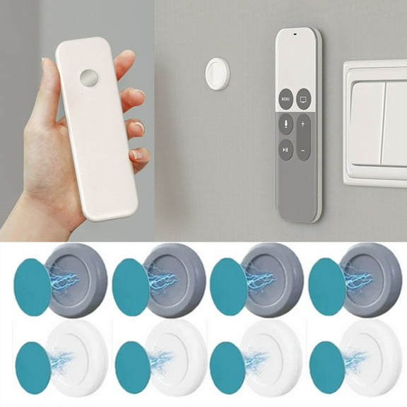 Cheers.US 2 Pair Socket Holders Magnetic Wall Mounted Removable Easy Installation Remote Control Organizer Hooks Household Products