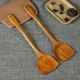 thumbnail image 1 of Cheers.US 2 Pcs Bamboo Spatulas for Nonstick Cookware, Extra Large Wooden Wok Turners, Wood Spoons for Cooking 2 Pack, Heat Resistant Kitchen Utensils Set, Flipper for Pancake Fish Egg, 1 of 7
