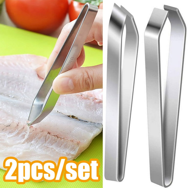 Pcs/Set Fish Bone Tweezers Stainless Steel Flat and