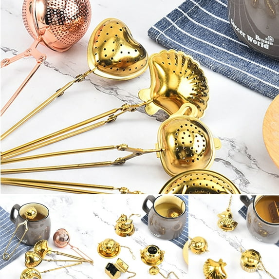 Cheers.US 2 Pcs Stainless Steel Mesh Tea Ball Infuser, Loose Leaf Tea Infuser Strainers Strainers Interval Diffuser, Snap Ball Tea Strainer with Handle for Loose Leaf Tea