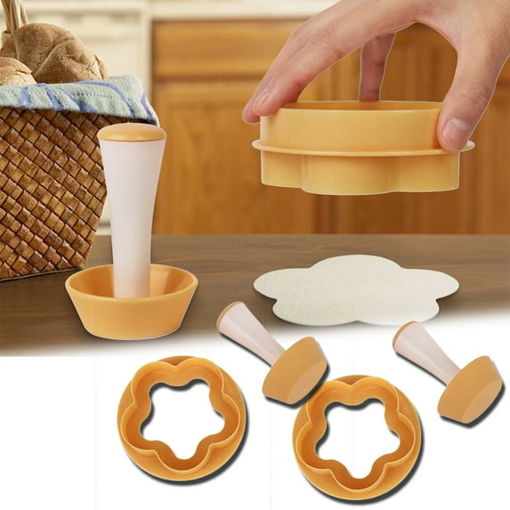 Cheers.US 2 Pcs Tart Shell Molds, Pastry Dough Tamper Kit Fruit Pie Maker Flower/Circle Cookies Biscuit Cutter Baking Tool for Making DIY Cupcake Muffin, Pecan Pies, Cheesecakes and Desserts
