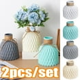 thumbnail image 1 of Cheers.US 2 Pcs Vase for Flowers Unbreakable,Ceramic Look Plastic Decor Vase Geometric-Look Style Accent Vases for Home Decor, Living Room, Table, Home, Office Decor, 1 of 7
