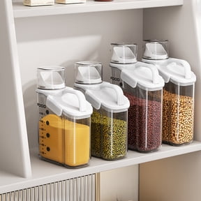 Cheers.US 2000ml/2800ml Airtight Cereal Container Rice Dry Grain Dispenser Thicken Rice Cylinder Clear Food Storage Box