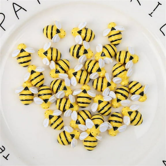 Cheers.US 20Pcs Bee Shape Resin Bee Embellishments Bee Shaped Decor for Crafts Embellishments Party Home DIY Decorations