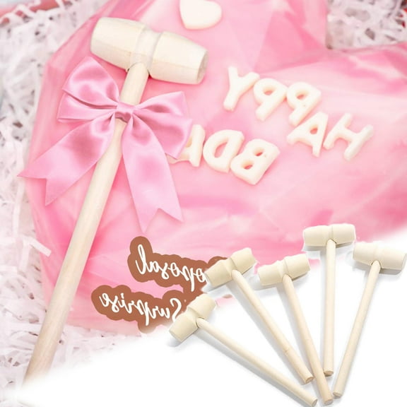 Cheers.US 20Pcs Mini Wooden Mallet for Chocolate Heart Breakable Smashing Wood Hammers for Cracking Crabs Shells Golf Tees Preschooler Crafts Tools Kitchen Supplies-5.71inx1.65inx0.71in