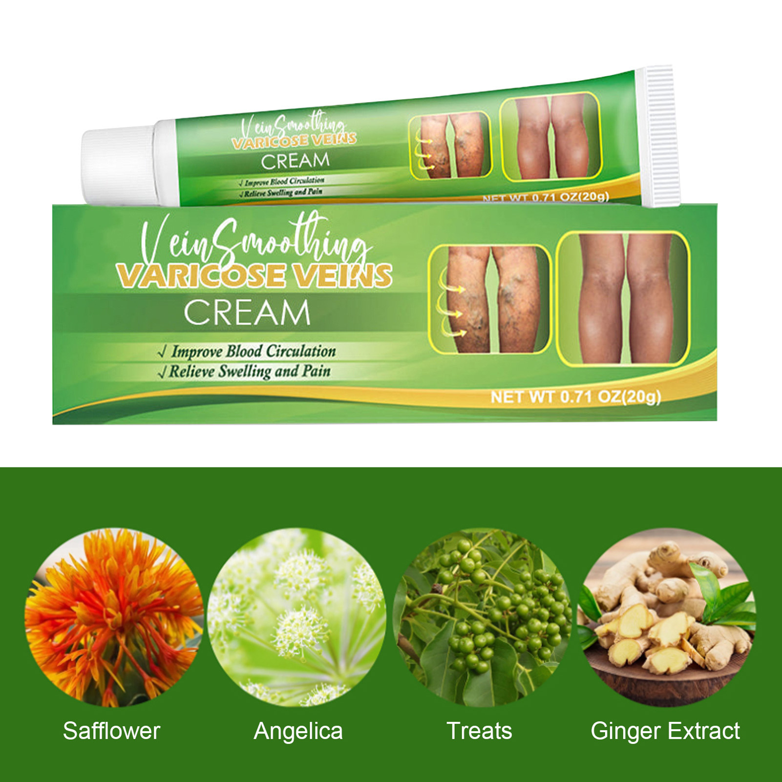 Cheers US 20g Varicose Veins Cream, Varicose Veins Treatment for Legs