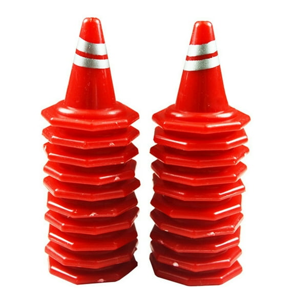 Cheers.US 20pcs Miniature Plastic Traffic Cones Sport Training Roadblock Cone Mini Traffic Signs
