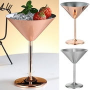 Cheers.US 220ml Stainless Steel Martini Glasses, Real Deal Steel Shatterproof Metal Cocktail Glasses, Unbreakable, Durable, Mirror Polished Finish, Unique