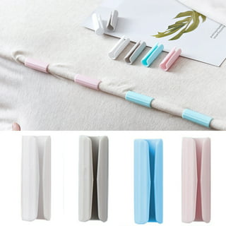 Bed Sheet Grippers, Multifunctional ,Tidy Invisible ,Tightly Stronger Snug  Durable PP Slip Resistant Clamp, for Double Fixation Quit Mattresses White  