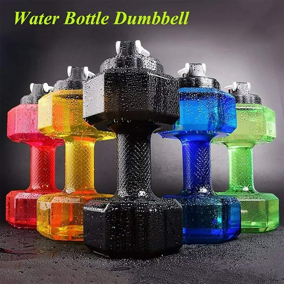 Cheers.US 2500ml Water Bottle Dumbbell Shaped Portable weight water bottles Large Capacity Sport Fitness water dumbells