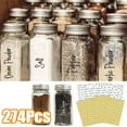 thumbnail image 1 of Cheers.US 274Pcs Kitchen Spice Jar Labels Preprinted. Minimalist Black Text on Square White Label, Water Resistant Spice Labels Sticker. Seasoning, Herb & Spice Rack Organization&nbsp;, 1 of 7