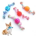 thumbnail image 1 of Cheers.US 2PCS Outdoor Solid Core Tether Ball Toy Chew Ball with Cotton Rope Dog Food Dispensing Toys in Yard Park Soccer Field for Medium & Large Dogs, 1 of 1