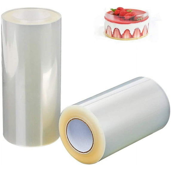 Cheers.US 2Pcs 8/10cm Clear Mousse Strips Roll Cake Surrounding Edge for Baking, Transparent Sheets for Chocolate Mousse Cake Decorating