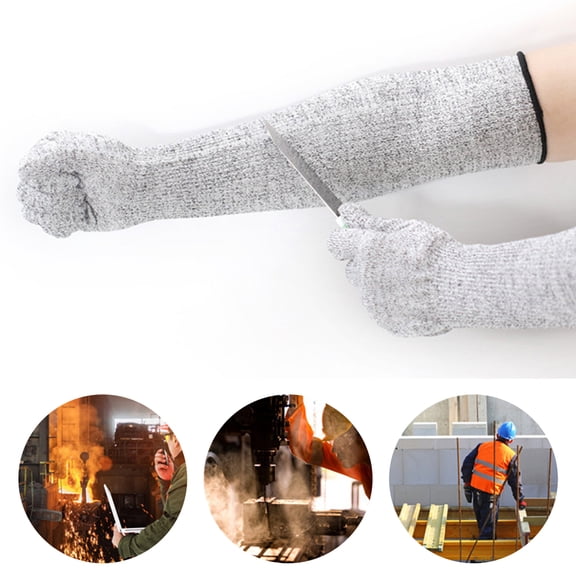 Cheers.US 2Pcs Cut Resistant Sleeves without Thumb Hole, Level 5 Protection, Slash Resistant Safety Protective Arm Sleeves