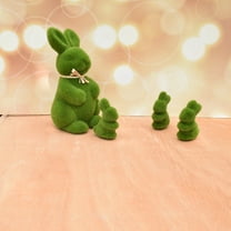 Cheers.US 2Pcs Easter Furry Flocked Bunny, Faux Moss Rabbit Easter Table Decor, Moss Bunnies Rabbit Holiday Easter Figure Statue Spring Table Garden Easter Decorations
