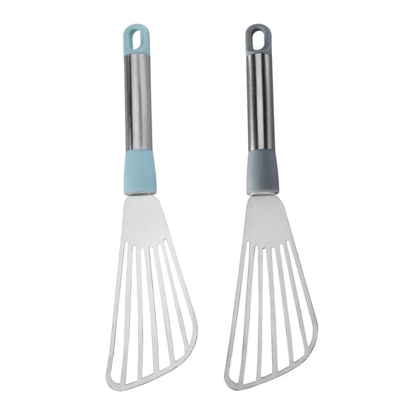 Cheers.US 2Pcs Grilling Spatula Food Grade Heat Resistant Stainless Steel Non-stick Fish Steak Turner Spatula Kitchen Gadget for Home