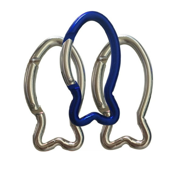 Cheers.US 2Pcs Keychain Clips Mini Carabiner Small Aluminum Durable Quick Release Auto Locking Fish-shape Spring Loaded Wire Gate Clip for Home Rv Camping Fishing Hiking Traveling and Sports