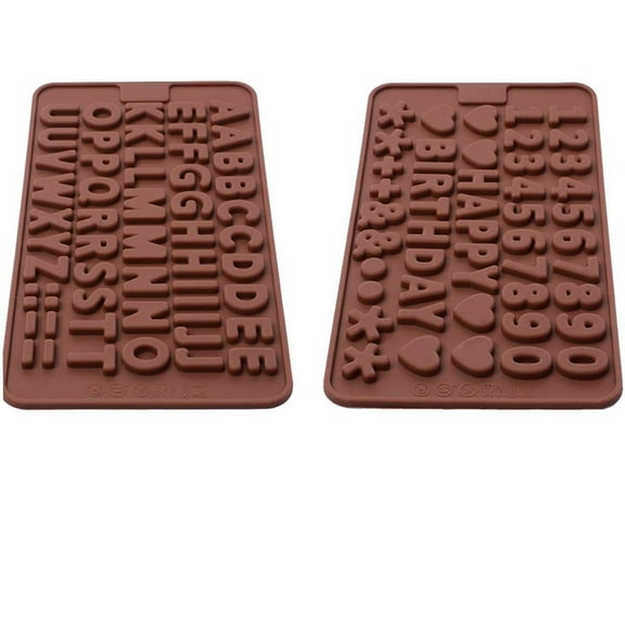 Cheers.US 2Pcs Letter DIY Silicone Chocolate Mould Cake Decorating Moulds Candy Cookies Baking Mold