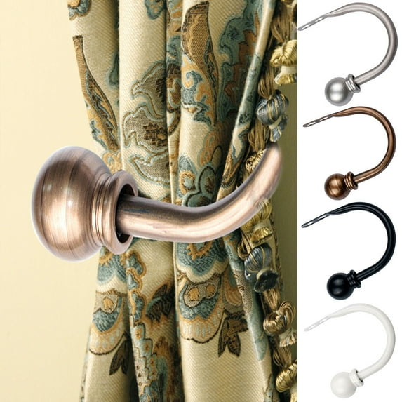 Cheers.US 2Pcs Modern Concise Ball Curtain Tieback Holdback Holder Drape Hook Window Accessories Curtain Holders for Home, Curtain Holdback Hook