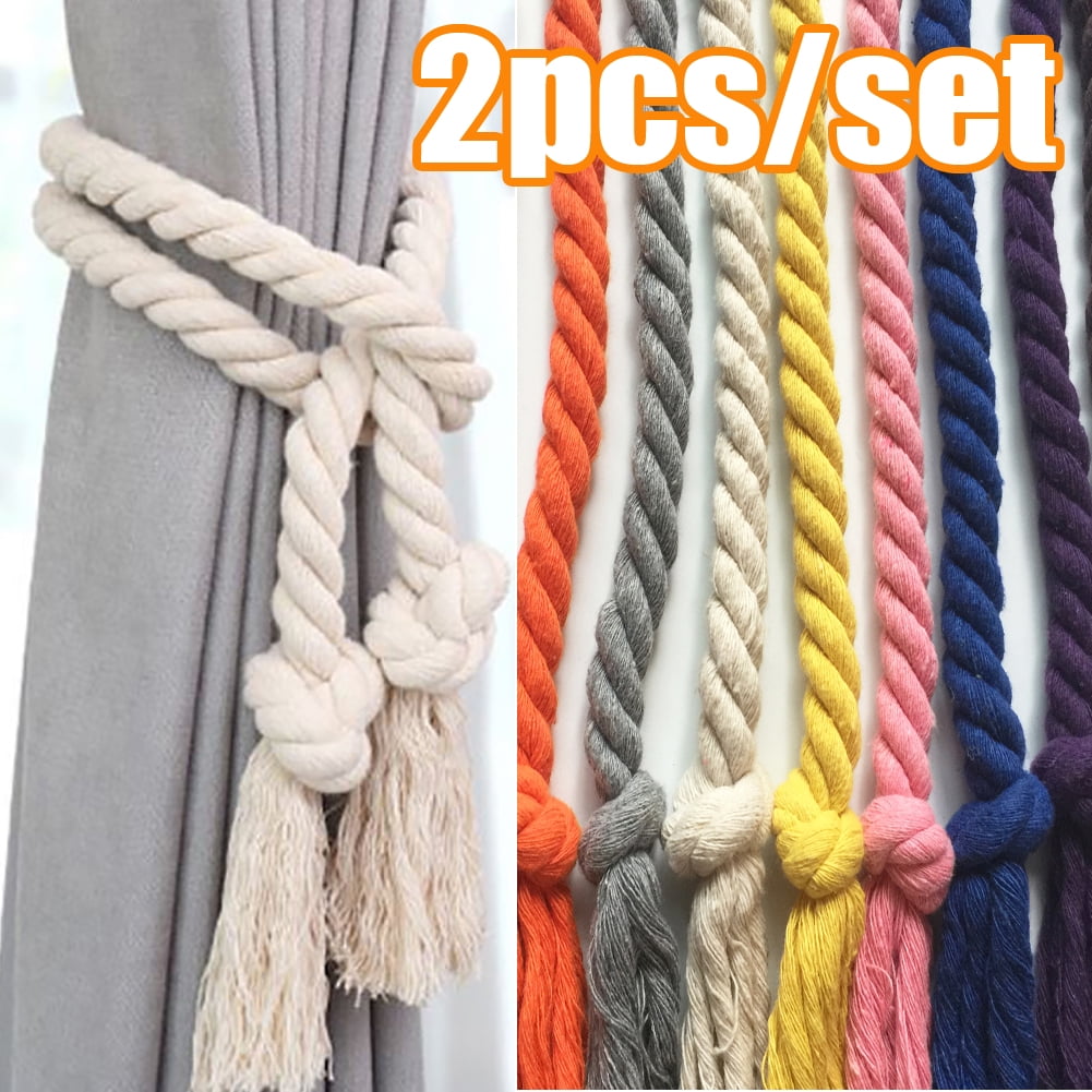 Cheers.US 2Pcs Natural Cotton Curtain Rope Tiebacks-Village Style ...